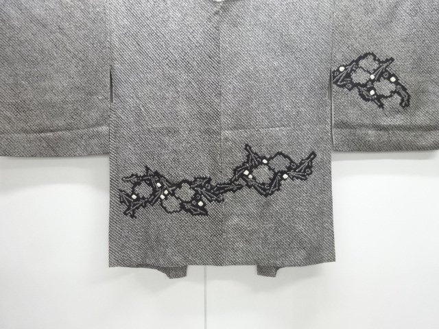 JAPANESE KIMONO / ANTIQUE HAORI / SILK / ALL SHIBORI / PINE NEEDLE